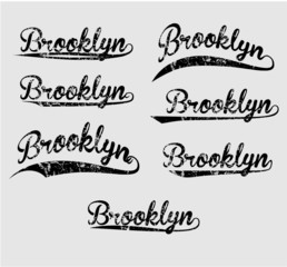 Brooklyn print and embroidery graphic design vector art