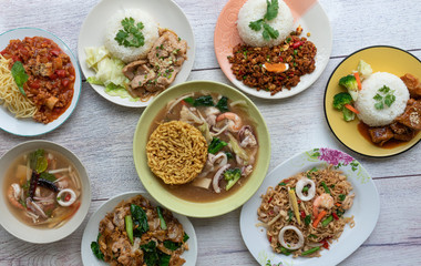 Thai Food Mixed Dishes Wide Selection