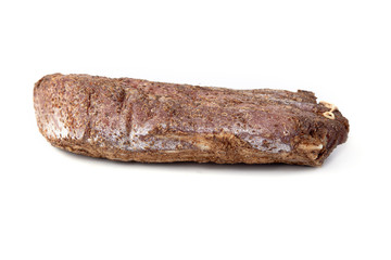 meat, pork fillet, home-made pork meat, white background,