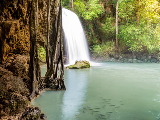 Waterfall and pond  in Erawan National park