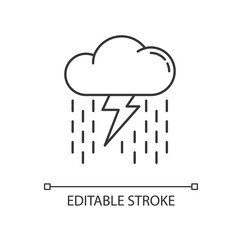 Heavy showers pixel perfect linear icon