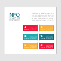 Vector iInfographic template for business, presentations, web design, 6 options.