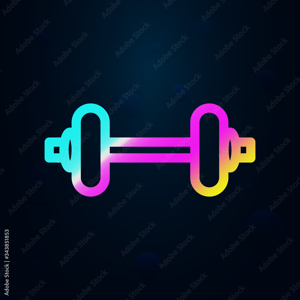 Poster dumbbell nolan icon. simple thin line, outline vector of health icons for ui and ux, website or mobi