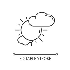 Partly cloudy pixel perfect linear icon