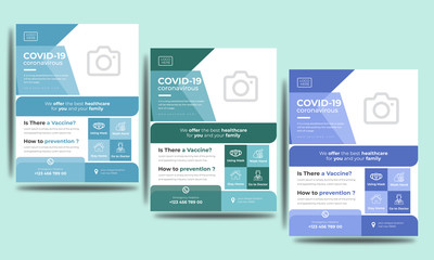  creative covid -19 medical flyer design template.