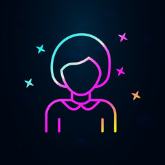 Woman young teacher nolan icon. Simple thin line, outline vector of avatar icons for ui and ux, website or mobile application