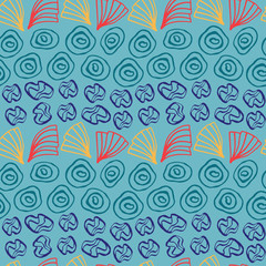 Fototapeta na wymiar seamless repeating pattern with colorful abstract shapes