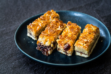 Scandinavian Dessert Swedish Tosca Cake Slices / Toscakaka.