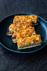 Scandinavian Dessert Swedish Tosca Cake Slices / Toscakaka.