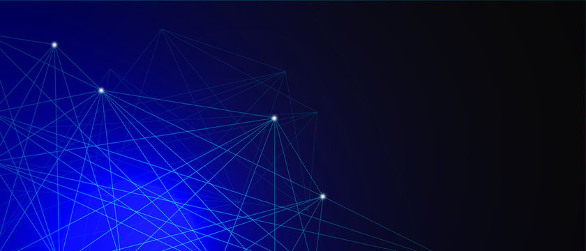 abstract blue network technology background © aiben edis