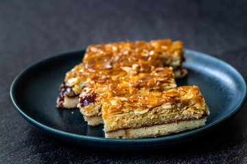 Scandinavian Dessert Swedish Tosca Cake Slices / Toscakaka.