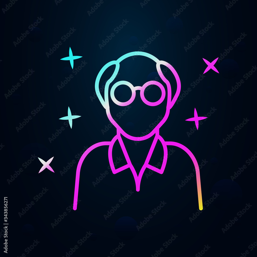 Poster man old avatar nolan icon. simple thin line, outline vector of avatar icons for ui and ux, website o