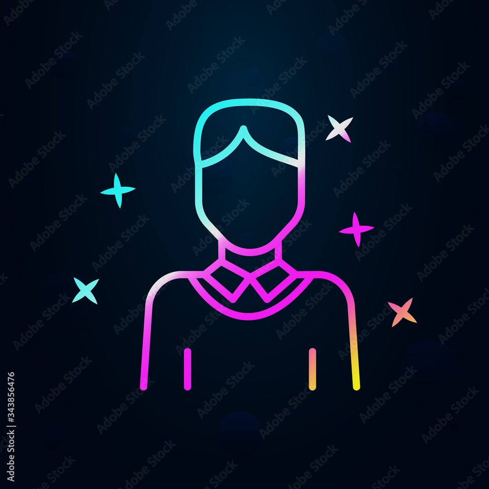 Poster man student avatar nolan icon. simple thin line, outline vector of avatar icons for ui and ux, websi