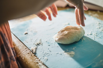 Making dough by hand