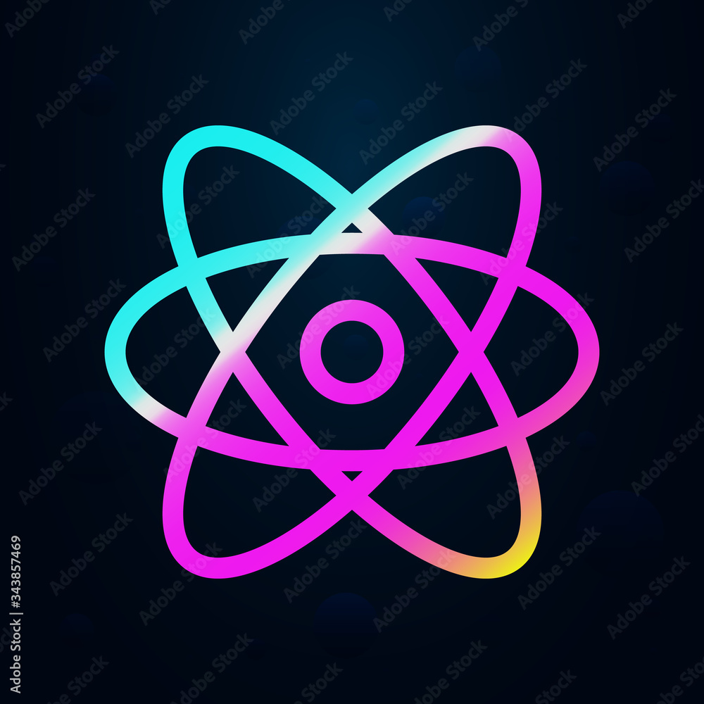 Poster atom, science nolan icon. simple thin line, outline vector of bioengineering icons for ui and ux, we