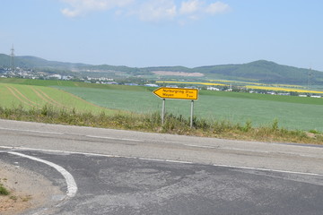 leere Eifelstraße im Frühling