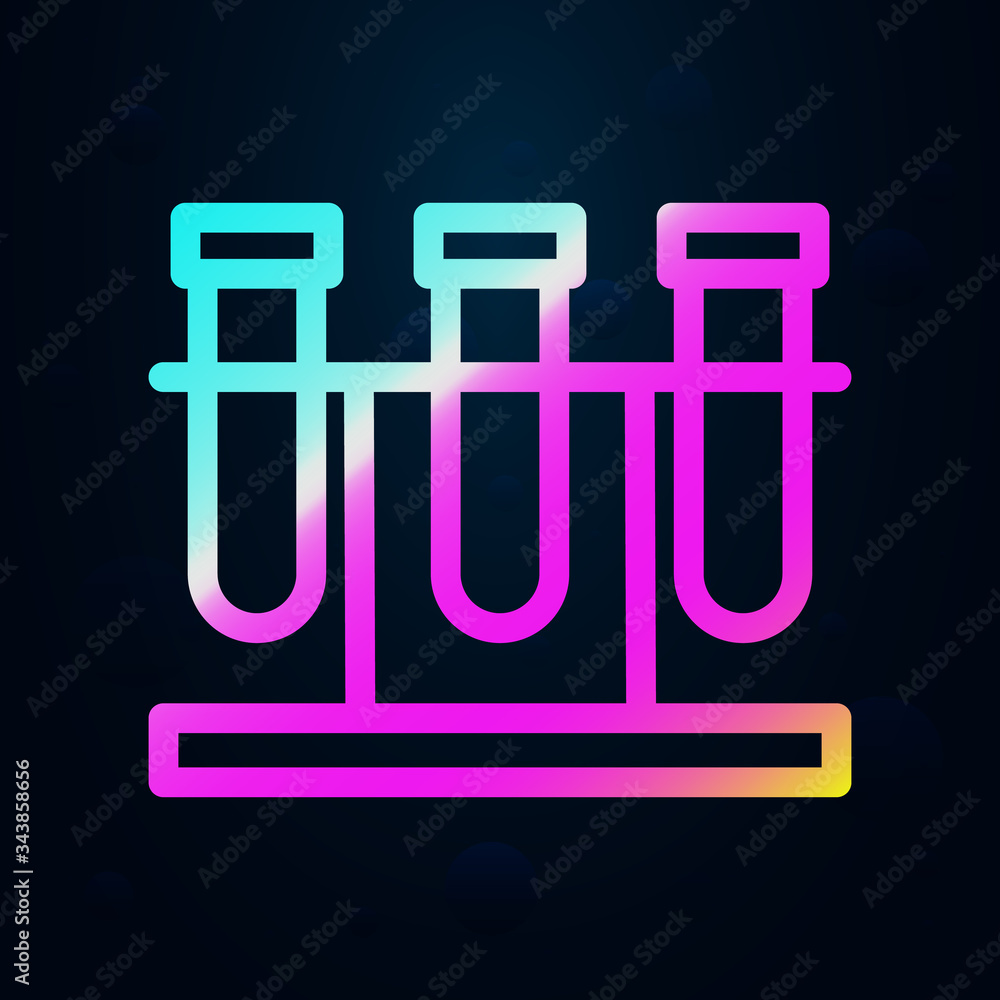 Poster test, flasks nolan icon. simple thin line, outline vector of bioengineering icons for ui and ux, web