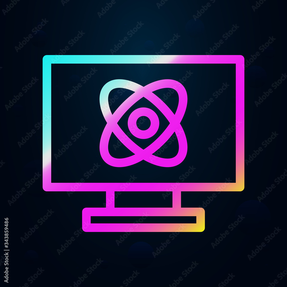 Poster computer, atom nolan icon. simple thin line, outline vector of bioengineering icons for ui and ux, w