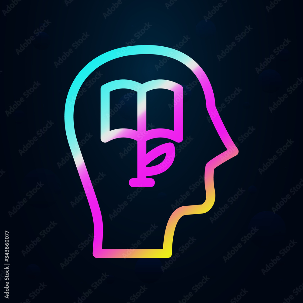 Poster knowledge, head, book nolan icon. simple thin line, outline vector of bioengineering icons for ui an