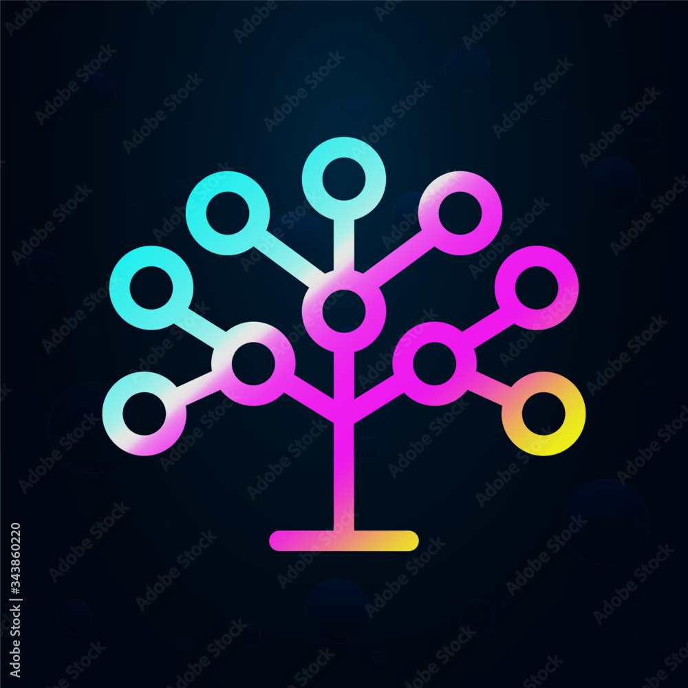 Poster phylogenetic, tree nolan icon. simple thin line, outline vector of bioengineering icons for ui and u