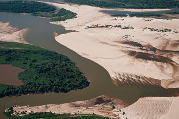 Vista a&eacute;rea do Rio Araguaia, Tocantins, Brasil.