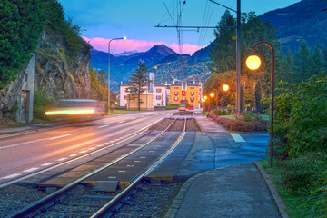 railway runs in the Poschiavo