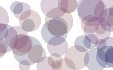 Translucent circles on a white background. 3D illustration