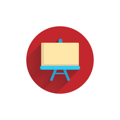 canvas colorful flat icon. art flat icon with shadow. painting flat icon