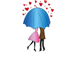 lovers under an umbrella