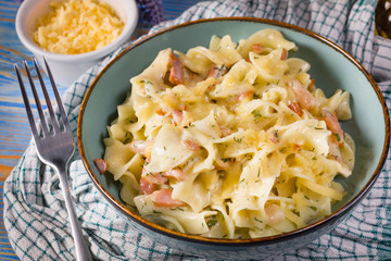 Tagliatelle mosse Carbonara