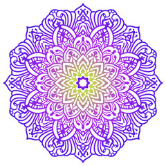 Vector round abstract circle. Mandala style. Decorative element, colored circular design element.