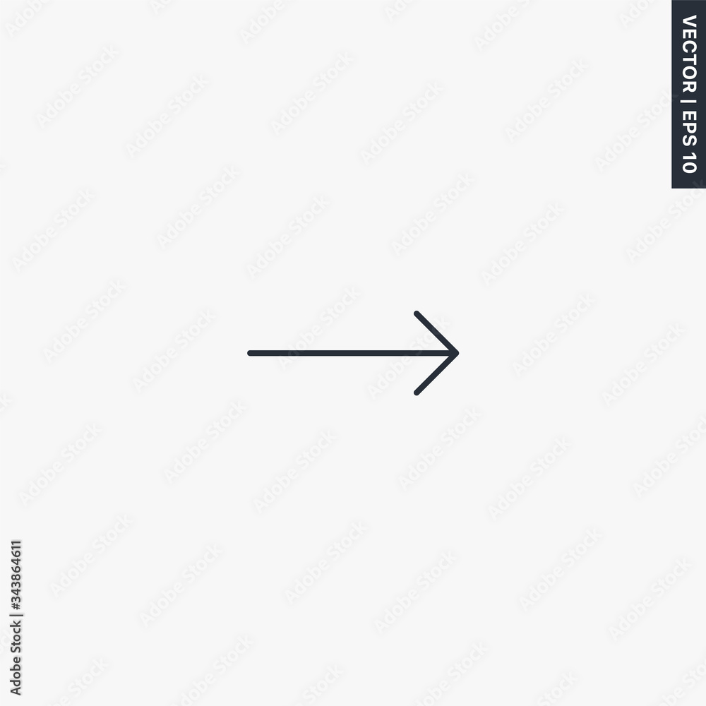 Poster next, forward arrow, linear style sign for mobile concept and web design