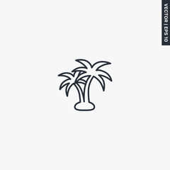 Fototapeta na wymiar Palm tree, linear style sign for mobile concept and web design