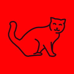 Cute Cat logo and icon design template for pet shop and veterinary