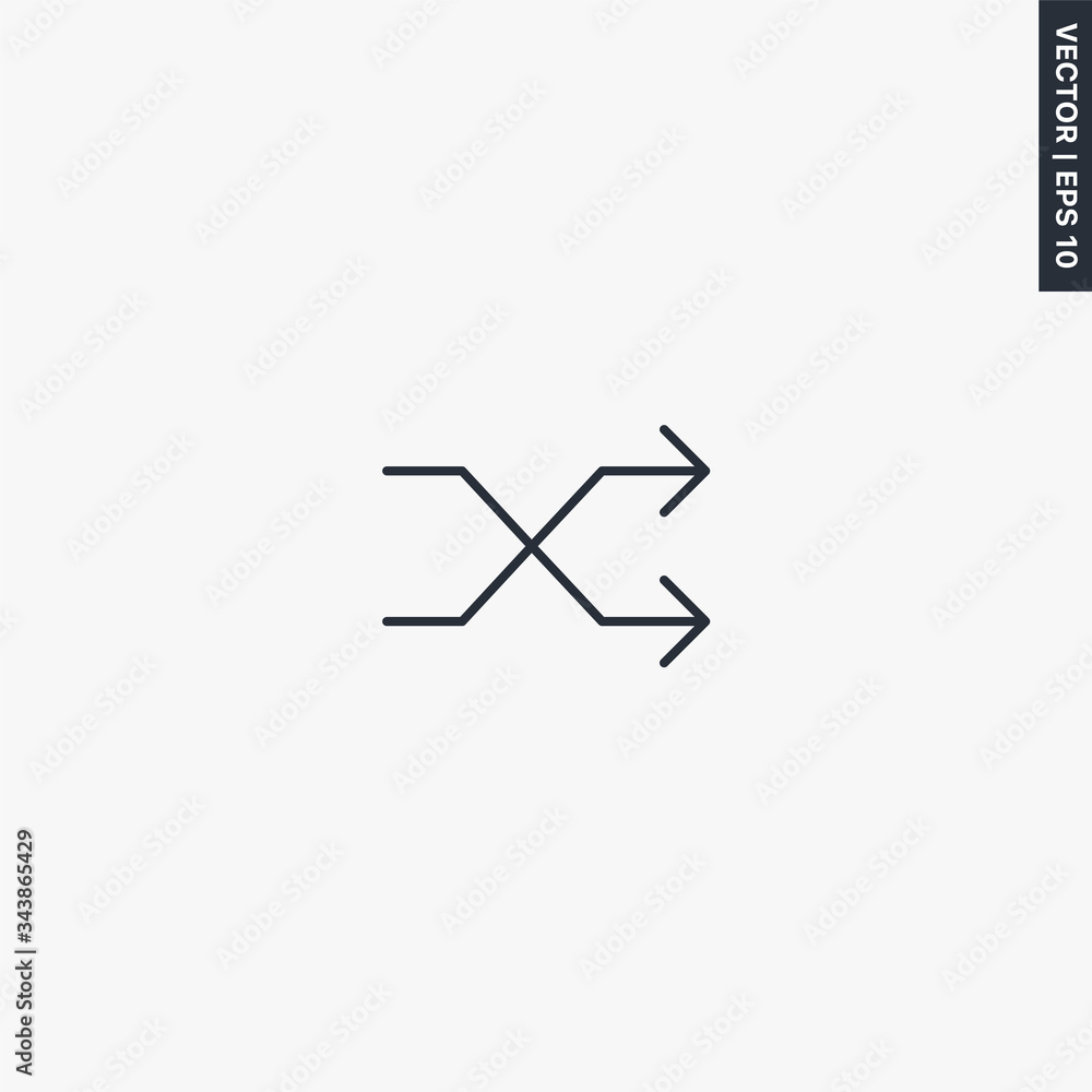 Poster random, linear style sign for mobile concept and web design