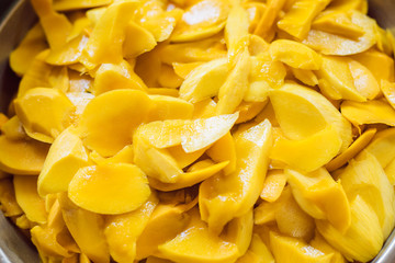 Mango parts, raw materials for making desserts, Thai desserts, dried mango.