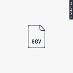 SVG file format, linear style sign for mobile concept and web design