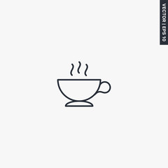 Tea, linear style sign for mobile concept and web design