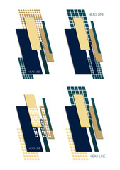 Geometric icons set. Fashionable minimalistic design. Template for logo design, flyer or presentation. Vector