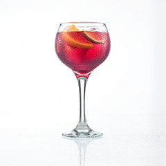 Glass of fresh cold sangria