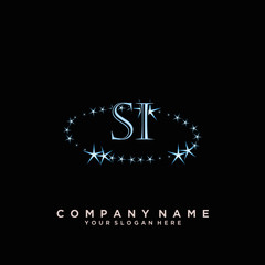 Initial Letter SI Logo With circle Template Vector