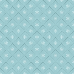 Snowflakes on light blue background. Winter abstract drawing. Vector seamless pattern. New Year's background.