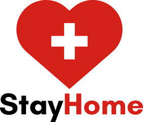 Obraz premium Stay Home message against coronavirus, covid 19. Vector illustration.