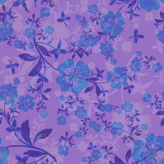 Fototapeta na wymiar Seamless pattern of wild flowers. Stylish print for textile design and decoration. 