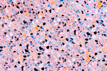 Terrazzo flooring marble stone wall texture abstract background. Colorful pink terrazzo floor tile on cement surface