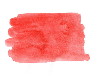 Watercolor red stain hand drawn aquarelle 