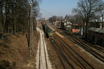 Obraz premium Riga, Latvia, 2010, April, Cargo train incoming