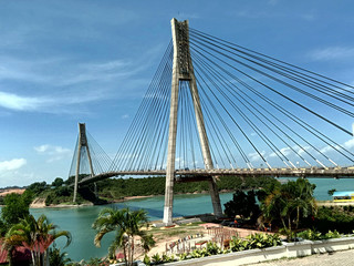 Barelang bridge over the sea