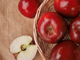 Fresh apples in the basket