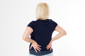 Middle-aged woman back pain isolated